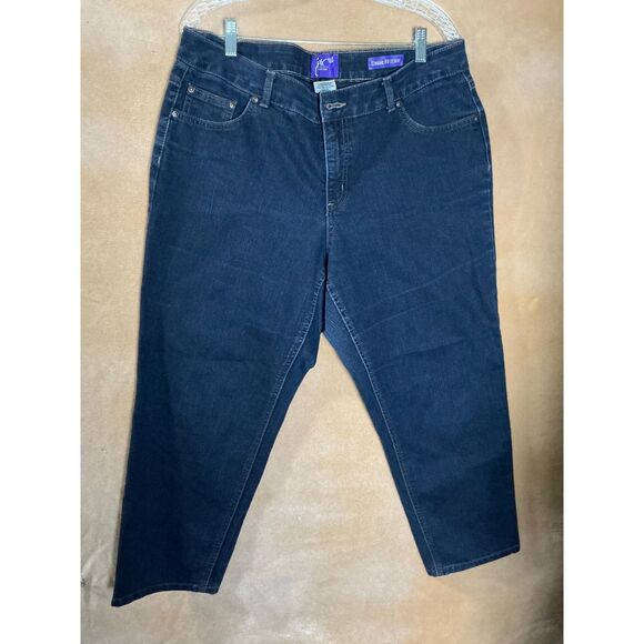 Jg By My Size Womens 16WP Classic Fit Denim Dark Wash Cropped Jeans - Picture 1 of 9